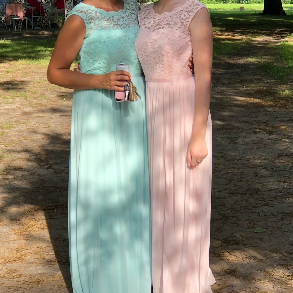 Long lace bridesmaid dress